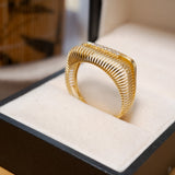 Anel Square BOLD Em Ouro Amarelo 18K E Diamantes