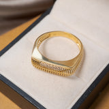 Anel Square BOLD Em Ouro Amarelo 18K E Diamantes