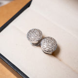 Brincos Boton Em Ouro Branco Chuveiro De Diamante