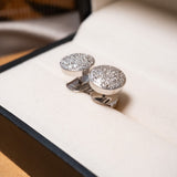Brincos Boton Em Ouro Branco Chuveiro De Diamante