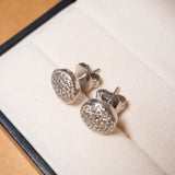 Brincos Boton Em Ouro Branco Chuveiro De Diamante