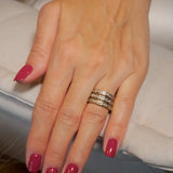 Anel Hstern Stars Deco Maior Em Ouro Nobre E Diamantes Cognac