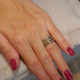 Anel Hstern Stars Deco Maior Em Ouro Nobre E Diamantes Cognac