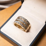 Anel Hstern Stars Deco Maior Em Ouro Nobre E Diamantes Cognac