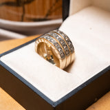 Anel Hstern Stars Deco Maior Em Ouro Nobre E Diamantes Cognac