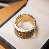 Anel Hstern Stars Deco Maior Em Ouro Nobre E Diamantes Cognac