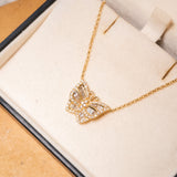Colar Borboleta Em Ouro Amarelo E Diamantes