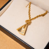 Pingente Nossa Senhora Aparecida Em Ouro Amarelo E Ônix