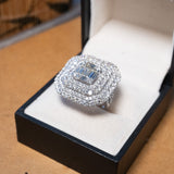 Anel Em Ouro Branco Bold Pavê Diamantes 5,5 Cts
