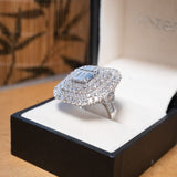 Anel Em Ouro Branco Bold Pavê Diamantes 5,5 Cts