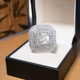 Anel Em Ouro Branco Bold Pavê Diamantes 5,5 Cts