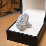 Anel Em Ouro Branco Bold Pavê Diamantes 5,5 Cts