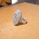 Anel Em Ouro Branco Bold Pavê Diamantes 5,5 Cts