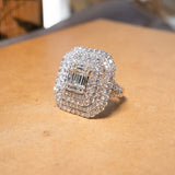 Anel Em Ouro Branco Bold Pavê Diamantes 5,5 Cts
