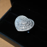Anel Coração Em Ouro Branco Bold Pavê De Diamantes 3,26 Cts