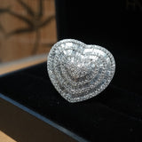 Anel Coração Em Ouro Branco Bold Pavê De Diamantes 3,26 Cts