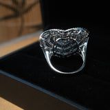 Anel Coração Em Ouro Branco Bold Pavê De Diamantes 3,26 Cts