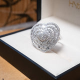 Anel Coração Em Ouro Branco Bold Pavê De Diamantes 3,26 Cts