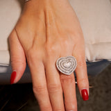 Anel Coração Em Ouro Branco Bold Pavê De Diamantes 3,26 Cts