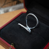 Anel Sparkle Aro Duplo Em Ouro Branco E Diamantes