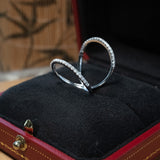Anel Sparkle Aro Duplo Em Ouro Branco E Diamantes