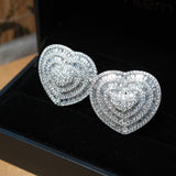 Brincos Coração Bold Pavê Em Ouro Branco E Diamantes 6,52 Cts