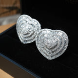 Brincos Coração Bold Pavê Em Ouro Branco E Diamantes 6,52 Cts