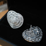 Brincos Coração Bold Pavê Em Ouro Branco E Diamantes 6,52 Cts
