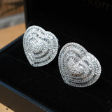 Brincos Coração Bold Pavê Em Ouro Branco E Diamantes 6,52 Cts