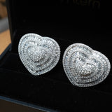 Brincos Coração Bold Pavê Em Ouro Branco E Diamantes 6,52 Cts