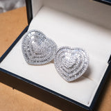 Brincos Coração Bold Pavê Em Ouro Branco E Diamantes 6,52 Cts