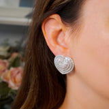 Brincos Coração Bold Pavê Em Ouro Branco E Diamantes 6,52 Cts