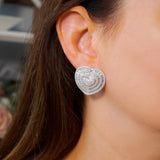 Brincos Coração Bold Pavê Em Ouro Branco E Diamantes 6,52 Cts