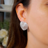 Brincos Coração Bold Pavê Em Ouro Branco E Diamantes 6,52 Cts
