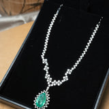 Colar Royal Meia Riviera Em Ouro Branco, Diamantes E Esmeralda