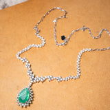 Colar Royal Meia Riviera Em Ouro Branco, Diamantes E Esmeralda