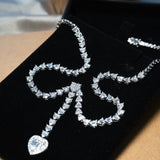 Colar Royal Meia Riviera Gravata Em Ouro Branco E Diamantes