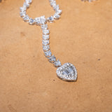 Colar Royal Meia Riviera Gravata Em Ouro Branco E Diamantes