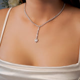 Colar Royal Meia Riviera Gravata Em Ouro Branco E Diamantes