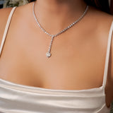 Colar Royal Meia Riviera Gravata Em Ouro Branco E Diamantes