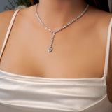 Colar Royal Meia Riviera Gravata Em Ouro Branco E Diamantes
