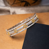 Pulseira Bracelete Rigido Em Ouro Branco E Diamantes