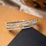 Pulseira Bracelete Rigido Em Ouro Branco E Diamantes