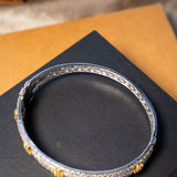Pulseira Bracelete Rigido Em Ouro Branco E Diamantes