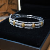 Pulseira Bracelete Rigido Em Ouro Branco E Diamantes
