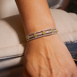 Pulseira Bracelete Rigido Em Ouro Branco E Diamantes