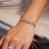 Pulseira Bracelete Rigido Em Ouro Branco E Diamantes