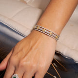 Pulseira Bracelete Rigido Em Ouro Branco E Diamantes
