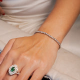 Pulseira Riviera Em Ouro Branco E Diamantes 15 Pontos 7,2 Cts