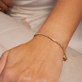 Pulseira Riviera Em Ouro Amarelo E Diamantes 04 Pontos 2,49 Cts